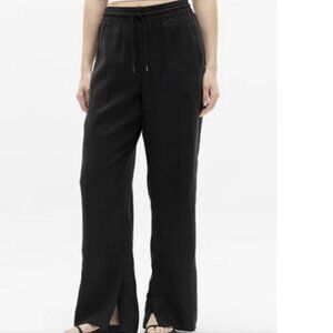 Athleta Retreat Linen High Rise Wide Leg Pant (blue/white)